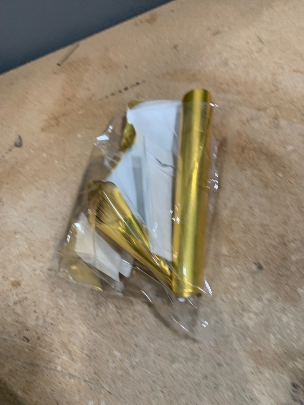 Photo 1 of 100 Pack Chocolate Bar Wrappers with Thick Paper Backing,Come with 100 Stickers,6" X 7.5", Gold Foil Candy Wrappers, Homemade Individual Wrapping Sheets,Durable,Wrinkle-Free (Gold-with Stickers)