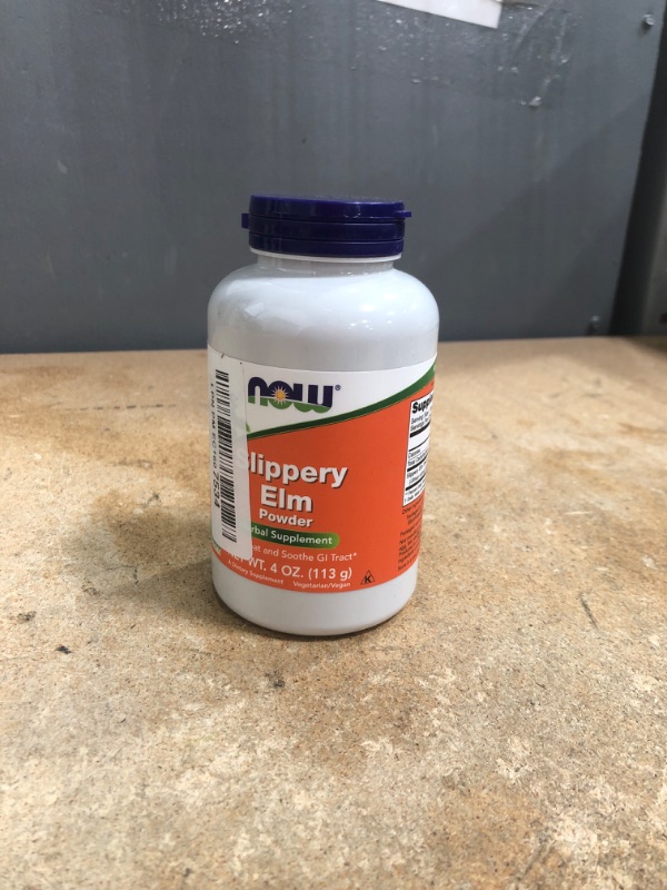 Photo 1 of *11/2027* NOW Foods Supplements, Slippery Elm Powder (Ulmus rubra), Non-GMO Project Verified, Herbal Supplement, 4-Ounce