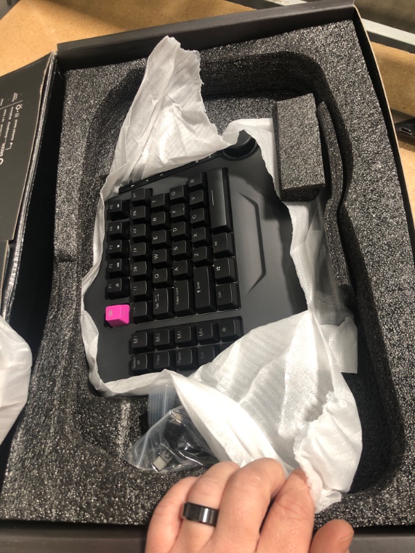 Photo 1 of (PARTS) (NOT ALL OF THE BUTTONS RESPOND) (LED NON-FUNCTIONAL) Cloud Nine C989 Ergonomic Mechanical Keyboard for PC - Kailh Linear Red Switches - RGB Light Up LED Backlit with USB - Ergo Split Key Board with Macro