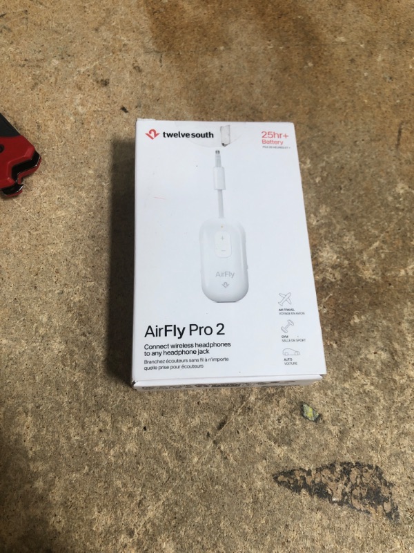 Photo 1 of AirFly Pro 2 – Bluetooth Adapter for Airplane, Pair 2 AirPods or Wireless Headphones – 3.5mm AUX Bluetooth Transmitter and Receiver for Cars, Boats, Treadmills, TVs & More – Airplane Travel Essentials