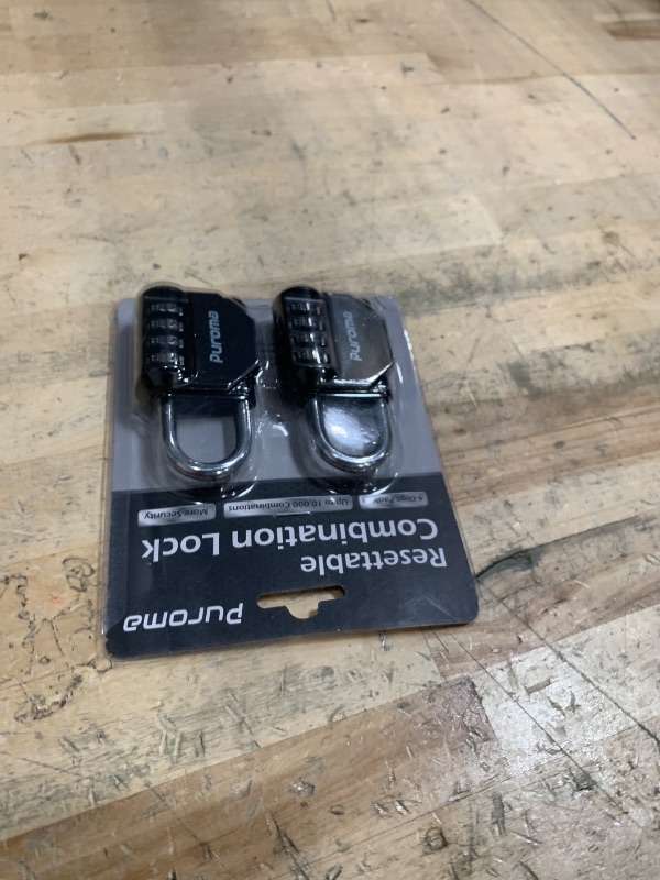 Photo 1 of Puroma 2 Pack Combination Lock for Locker 4 Digit Outdoor Waterproof Padlock for School, Gym, Sports, Fence, Toolbox, Gate, Case, Outdoor, Hasp Storage (Black)