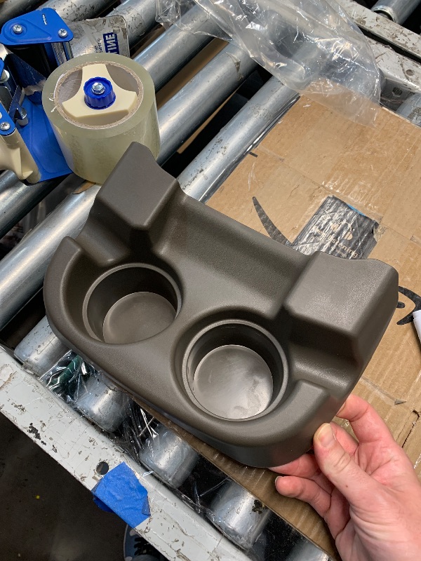 Photo 1 of (FAIR) Center Console Cup Holder Dark Flint Compatible with Ford Excursion 2000-2005/ Ford F250 F350 F450 F550 1999-2007 Super Duty Truck,Replace 2C3Z-3613562-AAA