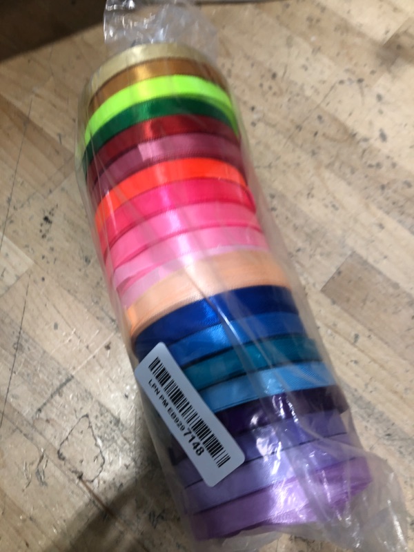 Photo 1 of 500 Yard Fabric Ribbon Satin Ribbon Rolls Silk Satin Roll, 25 Yard/Rolls, 20 Rolls, Satin Ribbon for Gift Package Wrapping Ribbon Bow Making Crafts Sewing Party Wedding, 2/5 Inch Wide
