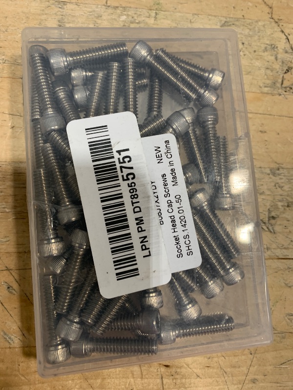 Photo 1 of 1/4-20 x 1" Socket Head Cap Screws, Allen Socket Drive, Stainless Steel 18-8 (304), Full Thread, Bright Finish, Machine Thread, 50 PCS