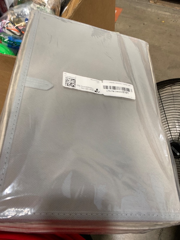 Photo 1 of StorageWorks Fabric Storage Bins with lid, Decorative Boxes for Shelves, Closet Organizer Basket with Handles, Large, Mixing of Beige, White & Ivory, 2-Pack