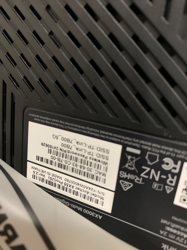 Photo 1 of *UNABLE TO FULLY TEST* TP-Link AX3000 WiFi 6 Router (Archer AX55 Pro) - Multi Gigabit Wireless Internet, 1 x 2.5 Gbps Port, Dual Band, VPN, OFDMA, MU-MIMO, USB Port, WPA3, Compatible With Alexa