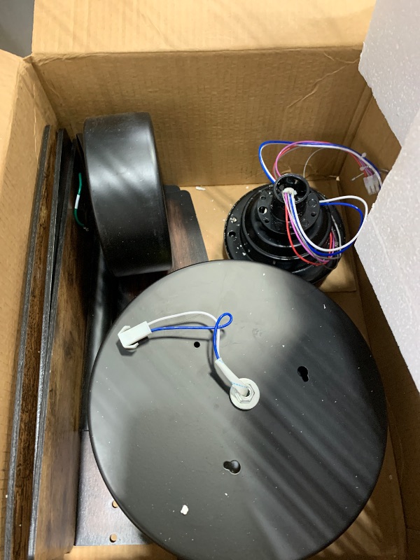 Photo 1 of *PARTS ONLY** EDISHINE 42“ Farmhouse Ceiling Fans with Lights, Remote Control, Dimmable, 6 Speeds, 5 Wood Blades, DC Reversible Motor, Timer, Noiseless, Small Rustic Ceiling Fan for Bedroom Living Room, UL Listed