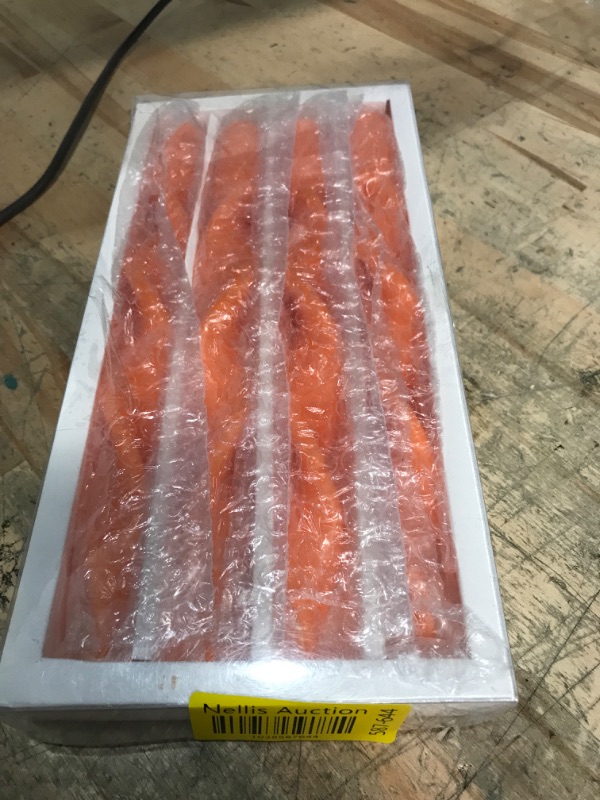 Photo 1 of 8 Inch Taper Candles Twisted Candlesticks Unscented Handmade Set of 4 Long Candles Colored Wax Spiral Candles for Wedding Home Party(Orange)