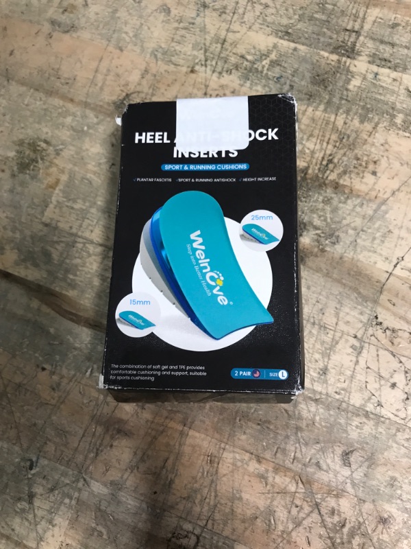 Photo 1 of 2-Pair Set Heel Lift for Pain Relief - Welnove Shoe Inserts Gel Heel Cushion Cup for Achilles Tendonitis, Plantar Fasciitis, Heel Spur, 0.6" 1" Height Heel Support, Women 9-11.5 & Men 7-9.5 (2 Pair)