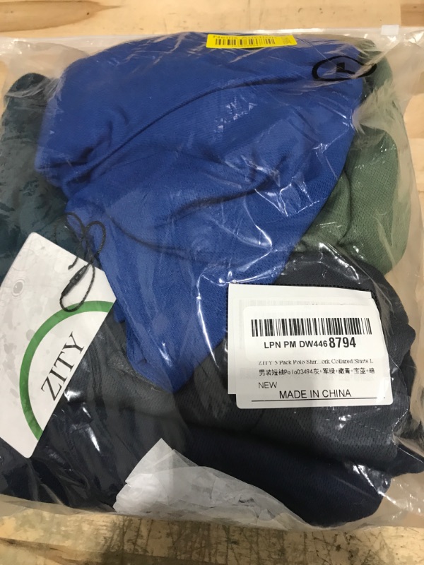 Photo 1 of (LARGE) ZITY 5 Pack Polo Shirts for Men with Pocket Dry Quickly Short Sleeve Athletic Outdoor Work Collared Shirts L
