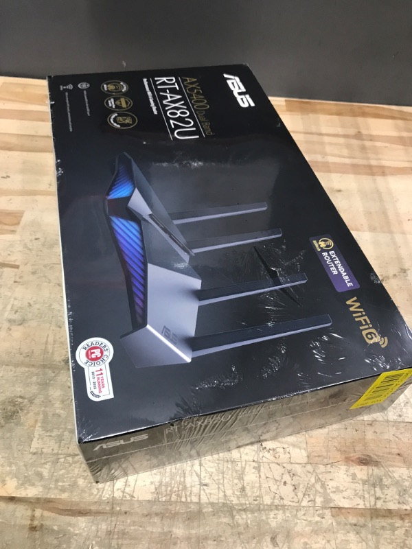 Photo 1 of **FACTORY SEALED*** ASUS RT-AX82U (AX5400) Dual Band WiFi 6 Extendable Gaming Router, Gaming Port, Mobile Game Mode, Aura RGB, Included AiProtection Pro Security, Instant Guard, VPN, AiMesh Compatible