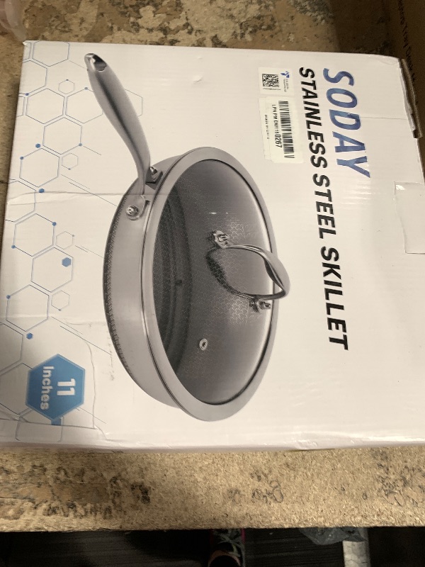 Photo 1 of 10.5 inch Frying Pan Nonstick with Lid, 2.5 Qt Deep Non Stick Stainless Steel Sauté Pan Skillet, Dishwasher and Oven Safe, Compatible with All Cooktops