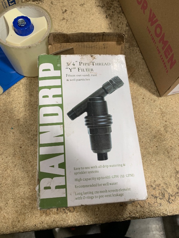 Photo 1 of Raindrip R605DT "Y" Filter, 3/4-Inch MPT X 3/4-Inch MPT, for Drip Irrigation Systems, Connect to Pipe such as Sprinkler Riser, Removable Filter, Black