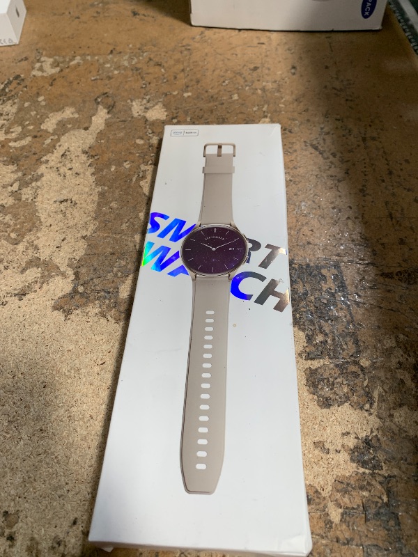 Photo 1 of ***SEE NOTES*** 
kececo Smartwatch, Built-in Alexa, GPS, VO2 Max, HRV, Blood Oxygen, Sleep Monitoring, Women's Health, Custom Reminders, Sports Tracking, 1.32" AMOLED, Compass, Altimeter (Bluetooth, Gold, 43mm)