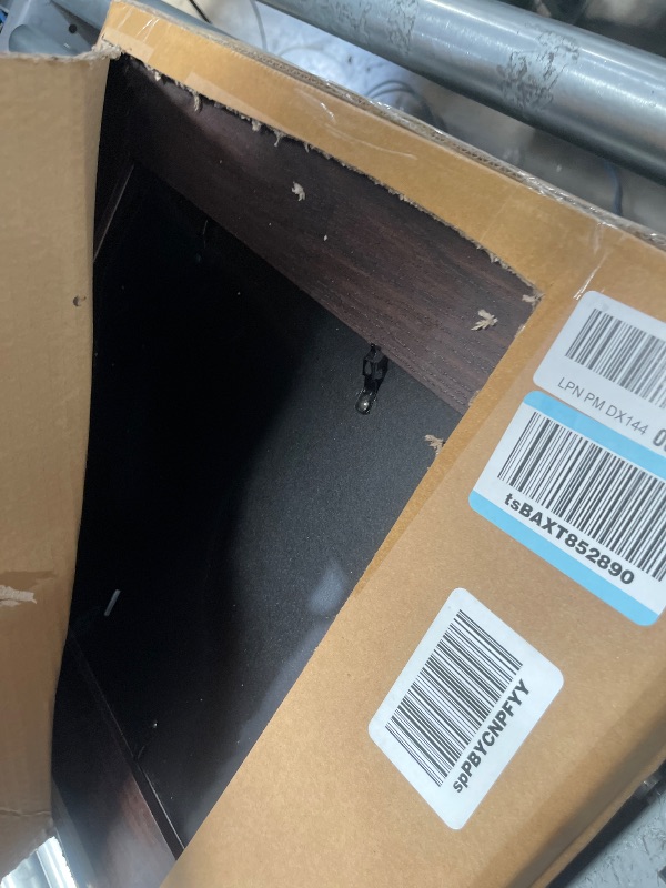 Photo 1 of 11x14 Brown Picture Frame, Extra Wide Edge with Tempered Glass and Black Backing, 11 x 14 Photo Frame for Wall Decor.