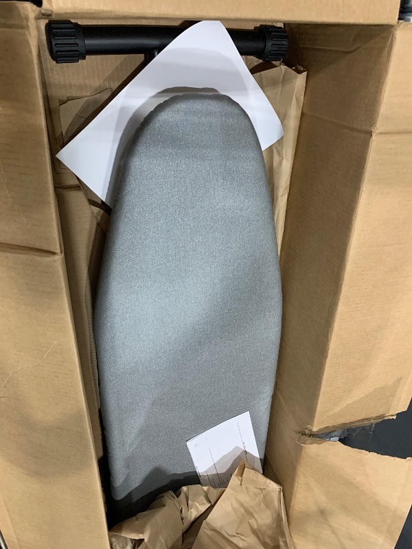 Photo 1 of ***MISSING KNOB ON FEET***

Jakeefud Deluxe Ironing Board with Heat Resistant Cover and Thicken Felt Pad, Heavy Sturdy Legs,Full Size Hanger Iron Board,Foldable (L-Grey)