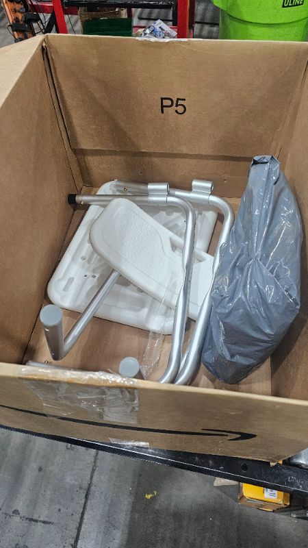 Photo 1 of ***PARTS ONLY***Medline Shower Chair Seat with Padded Armrests and Back | Heavy Duty for Bathtub | Slip Resistant with Adjustable Height | with 350 lb Capacity