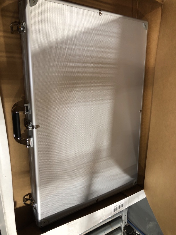 Photo 1 of Aluminum Glass Display Case for Cards, 2 Pack XL Large Table Top Display Case with Lock, Portable Trade Show Display Case for Jewelry MTG Cards Collectible Cards.