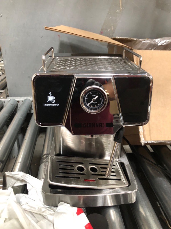 Photo 1 of ***PARTS ONLY***GIANNA Espresso Machine 20 Bar, Compact Espresso Maker with Steam Milk Frother, Stainless Steel Coffee Machine with 60oz Removable Water Tank for Cappuccino, Latte, Silver
