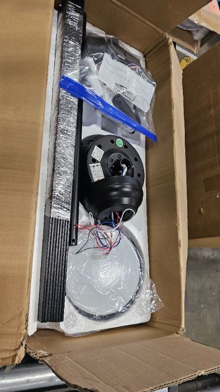 Photo 1 of ***PARTS ONLY***ZMISHIBO 72 inch Large Ceiling Fans with Lights and Remote, Indoor/Outdoor Black Modern Ceiling Fan for Kitchen Living Room Patio, 6 Speed Reversible Quiet DC Motor, 3 CCT, Dual Finish 8 Blades