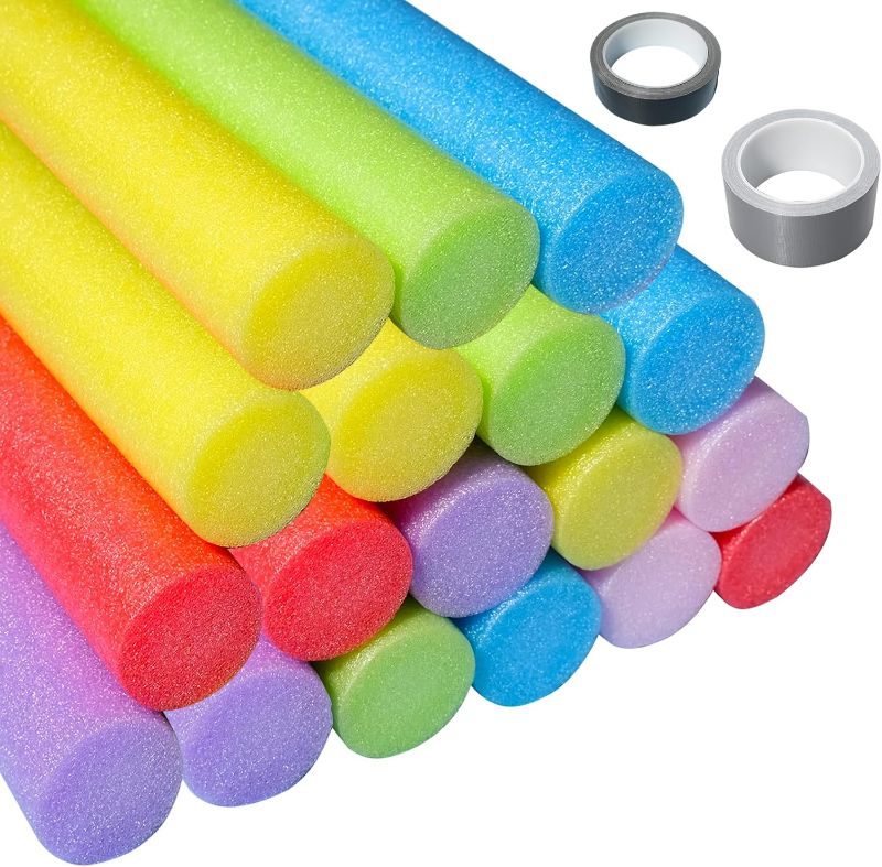 Photo 1 of  Pool Swim Noodles with Tapes 1.5 X 30 Inch Colorful Pool Jumbo Foam DIY Foam Noodle Toy Swords Kids Bulk Party Favors Supplies
