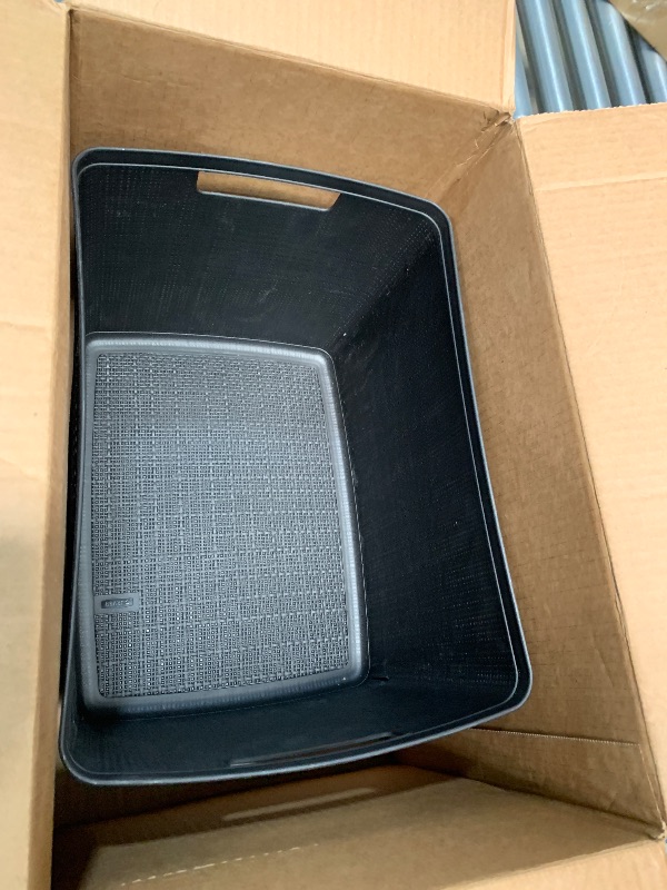 Photo 1 of 1 pack only*
Curver Jute Large Decorative Plastic Organization and Storage Baskets, Perfect Bins for Home Office, Closet Shelves, Kitchen Pantry and All Bedroom Essentials,  Black