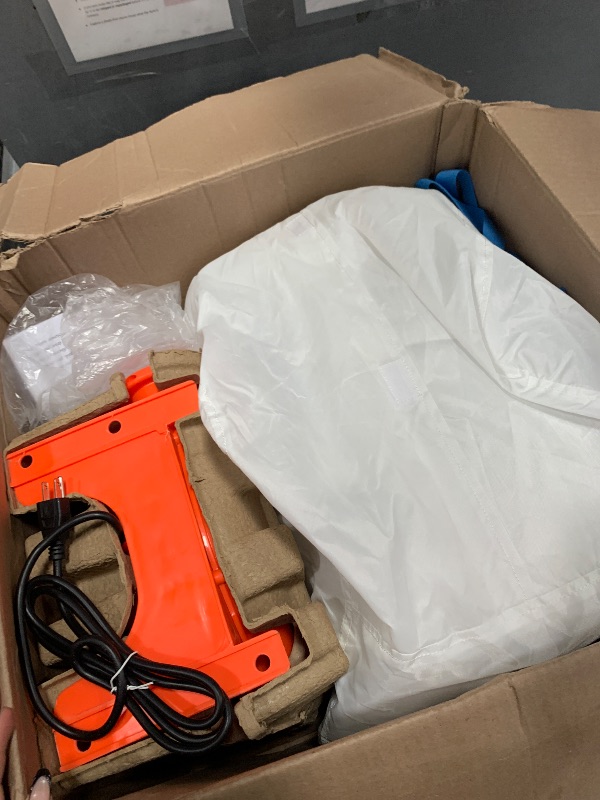 Photo 1 of *UNKNOWN OF ANY MAJOR DAMAGE*iLink-outer White Bounce House Indoor Outdoor Bouncy Castle for Kids 2-8 Oxford Toddler Bounce House with Slide Balloon & Blower,103 x 71 x 90 inch,Children's Birthday Party Easter Party Gifts