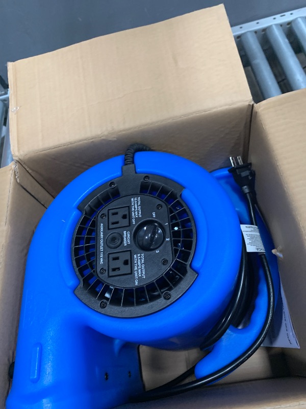 Photo 1 of 1/4 HP Air Mover Blower Fan for Water Damage Restoration Carpet Dryer Floor Home and Plumbing Use in Blue
