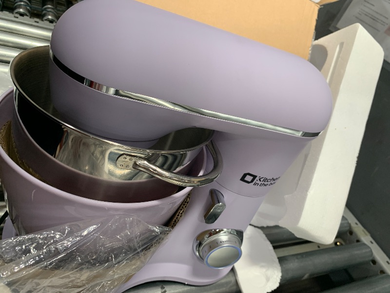 Photo 1 of *POWERS ON*Kitchen in the box Stand Mixer, 4.5QT+5QT Two bowls Electric Food Mixer, 10 Speeds 3-IN-1 Kitchen Mixer for Daily Use with Egg Whisk,Dough Hook,Flat Beater (Lilac, 5QT)