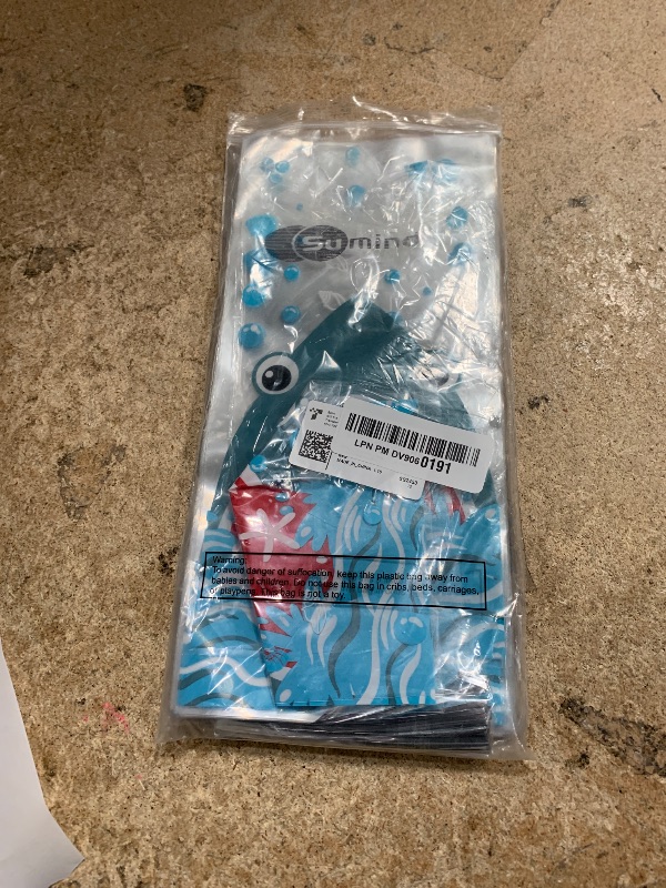 Photo 1 of 100 Pieces Shark Party Bags, 12.5 x 27.5 cm/ 4.9 x 10.8 Inch Shark Plastic Candy Bags Sea Birthday Goodie Favor with 100 Silver Twist Ties for Summer Ocean Party Supplies