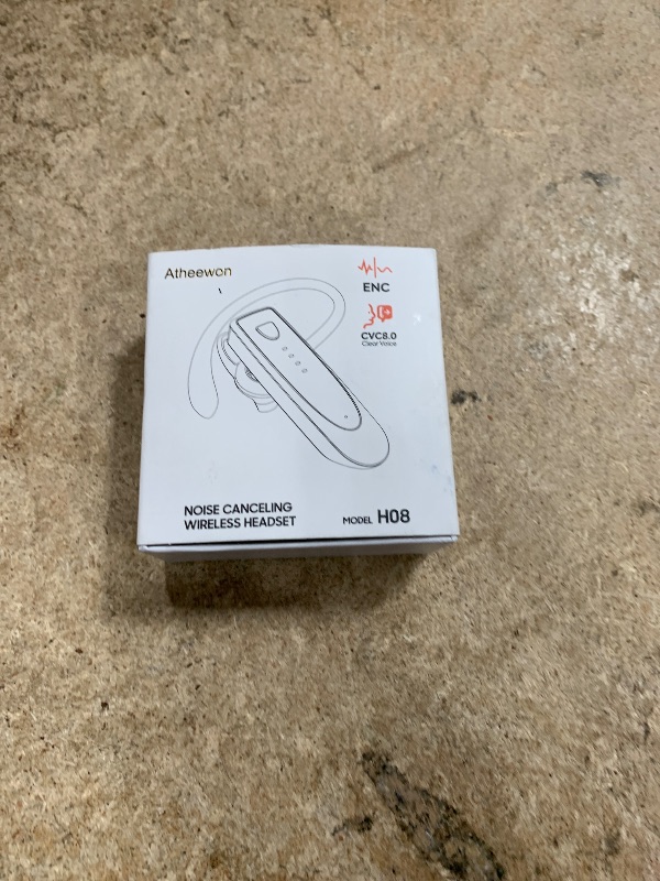 Photo 1 of Atheewon Bluetooth Earpiece, Wireless Handsfree with Microphone, 20Hrs Call Time Bluetooth 5.4 Headset, 180 Hrs Standby Time Headset for Business/Trucker/Driver, Bright Black
