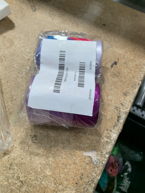 Photo 1 of Mlurcu Purple Satin Ribbon 1 Inch Wide Lavender Light Purple Lilac Ribbon Assorted Solid Color Double Faced Satin Ribbon for Flower Bouquet Wedding Invitation Crafts Gift Wrapping Hair Bows - 60Yds