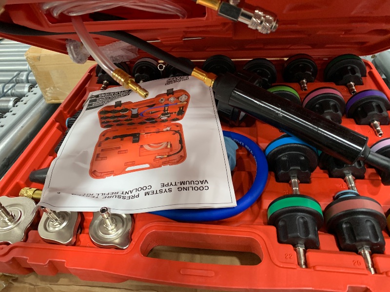 Photo 1 of DAYUAN 28pcs Universal Radiator Pressure Tester Kit, coolant Pressure Tester kit coolant Vacuum Refill kit for Cooling System