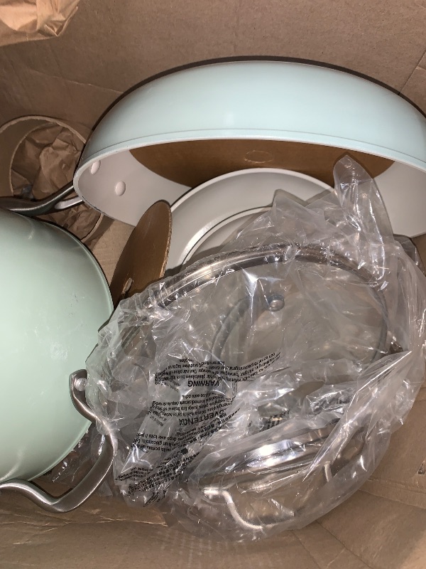 Photo 1 of KitchenAid Hard Anodized Ceramic 9-Piece Nonstick Cookware Set – Includes Fry Pans, Saucepan, Stockpot, Durable, Even Heating, Oven Safe to 500°F, Pistachio