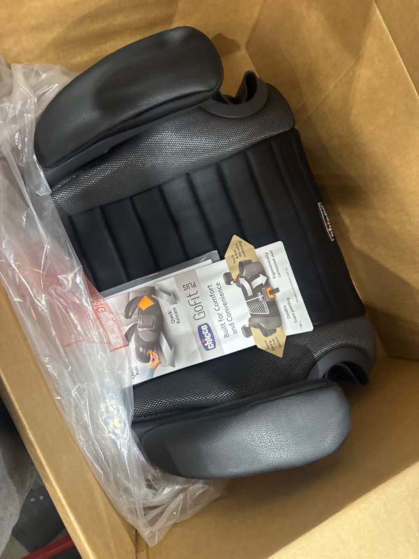 Photo 1 of Chicco GoFit® Plus Backless Booster Car Seat with Latch Attachment and Quick-Release Latch Removal, Travel Booster Seat for Car, Portable Car Booster Seat for Children 40-110 lbs. | Iron/Black