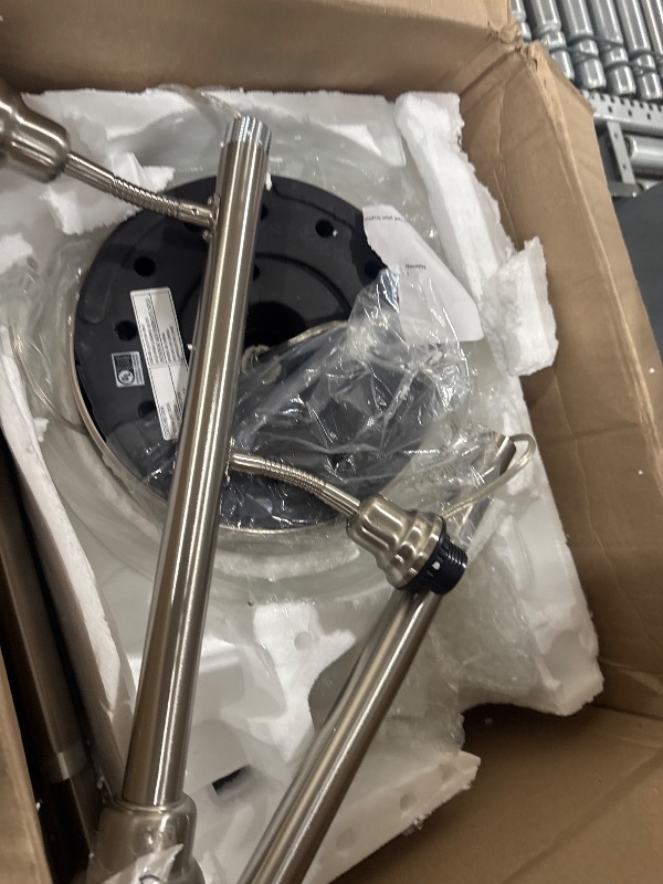 Photo 1 of *UNKNOWN OF ANY MAJOR DAMAGES//MISSING PARTS*Elegant Designs - 3 Light Floor Lamp with Scalloped Glass Shades - Brushed Nickel