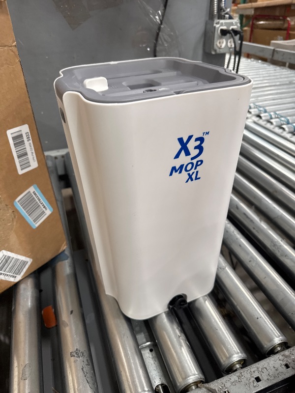 Photo 1 of *JUST THE BIN**X3 Mop XL, Separates Dirty and Clean Water, 3-Chamber Design, Flat Mop and Bucket Set, Hands Free Home Floor Cleaning, 3 Reusable Microfiber Mop Pads Included
