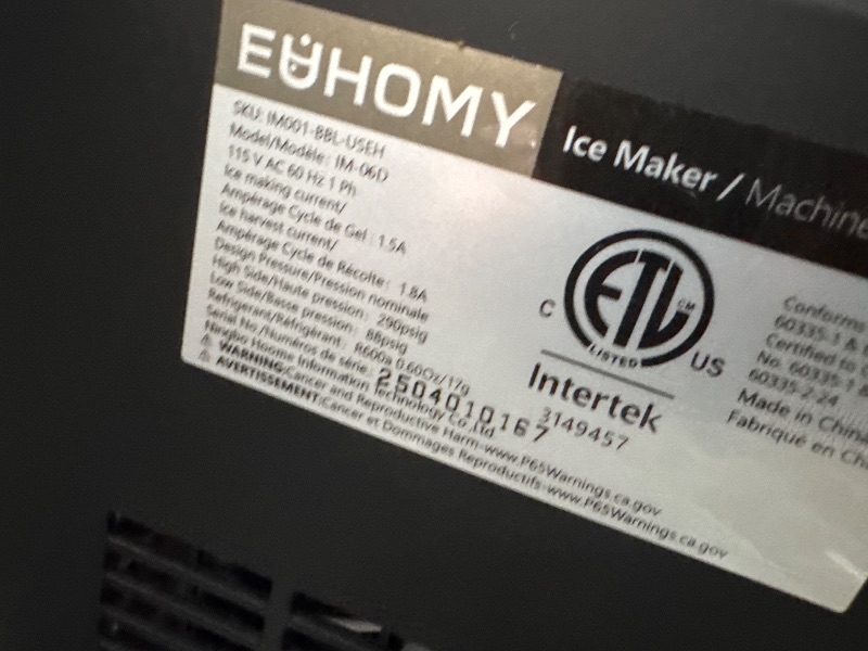 Photo 1 of  Ice Maker, EUHOMY/Silonn Countertop Portable Ice Maker ?IM-06D-HM