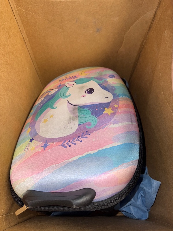 Photo 1 of (HEAVILY WORN) ALVOD Scooter Suitcase for Kids - Scooter Luggage for Kids Lightweight Suitcases with LED Light Wheels