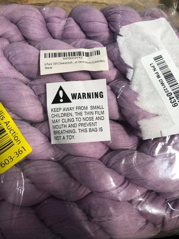 Photo 1 of 6 Pack Cheese Cloth Table Runners, 10 Foot Cheesecloth Table Runner Boho, Cheesecloth Table Runner 35x120, Lavender Cheesecloth Table Runner, Purple Table Runners, Wedding Arch Draping Fabric