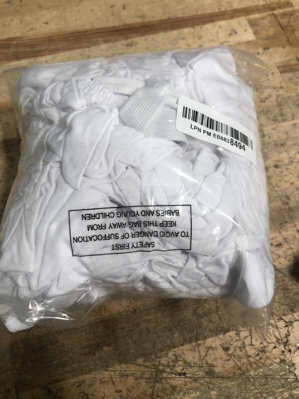 Photo 1 of (BAGGED) Box Spring Cover King Size, Elastic Fabric Wrap Around 4 Sides Bed Skirt, Sleek Alternative for Bed Skirts for Hotel/Home, Fits Box Springs up to 13”, White