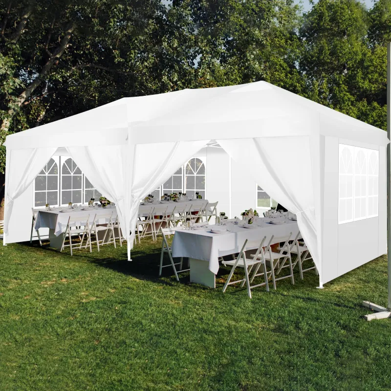 Photo 1 of 
HOTEEL 10x20 Pop up Canopy Tent, Protable Canopy Tent with 6 Sidewalls Waterproof Commercial Pop up Tent for Parties, Wedding, Camping, Courtyard with Carry Bag,White