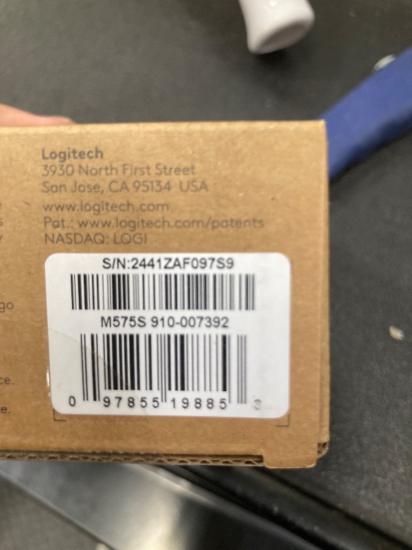 Photo 1 of Logitech Ergo M575S Wireless Trackball Mouse, Wireless Ergonomic Mouse with Bluetooth and Encrypted Dongle, Comfortable Thumb Control, Precise and Smooth Tracking, for PC/Mac - Black Silver Ball