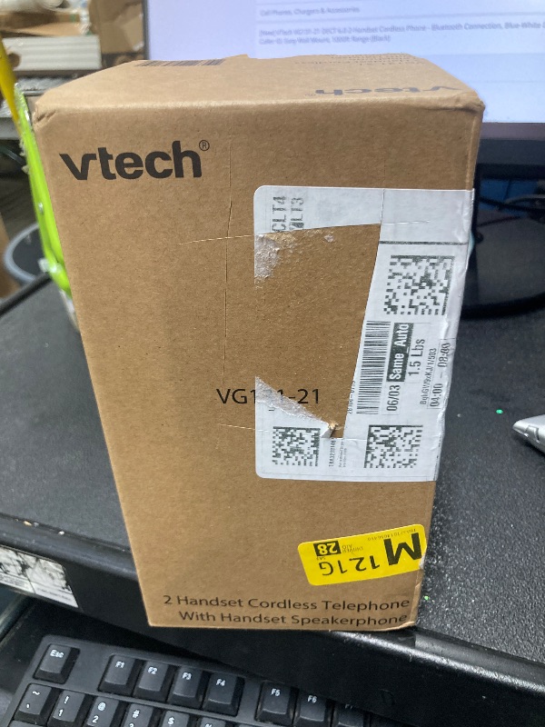 Photo 1 of [New] VTech VG131-21 DECT 6.0 2-Handset Cordless Phone - Bluetooth Connection, Blue-White Display, Big Buttons, Full Duplex Speakerphone, Caller ID, Easy Wall Mount, 1000ft Range (Black)