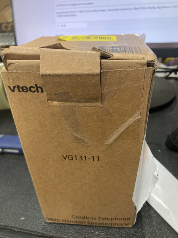 Photo 1 of [New] VTech VG131-11 DECT 6.0 Cordless Phone - Bluetooth Connection, Blue-White Display, Big Buttons, Full Duplex, Caller ID, Easy Wall Mount, 1000ft Range (Black)