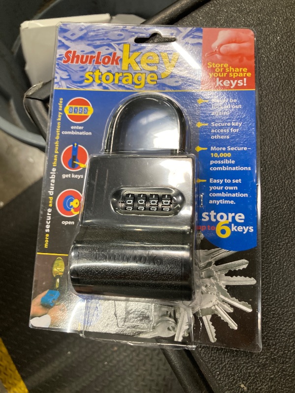 Photo 1 of ShurLok SL-100W 4-Dial Dual Combination Lock Box, Durable Combo Lock for Outdoor Storage & Home Improvement, Door Locker Locks with Side Key Door, 8.7 x 1.6 x 5.6 Inches, Black