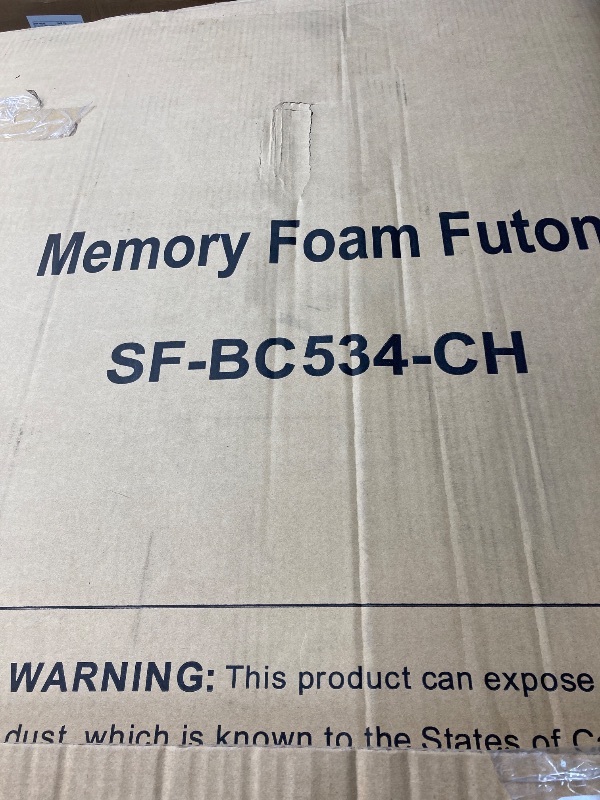 Photo 1 of ***MISSING PARTS****Memory Foam Futon Brown Faux Leather, Multifunctional Small Loveseat Sleeper Sofa for Living Room, Apartment, Office  SF-BC534-CH   ***(ORIGINAL STOCK PHOTO NOT AVAILABLE)***