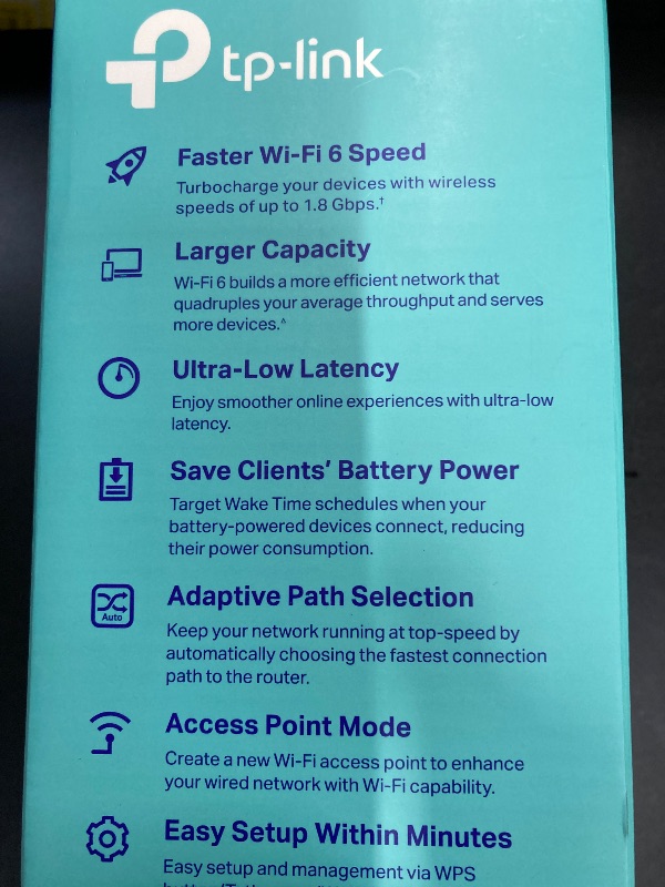 Photo 1 of  Wi-Fi 6 Range Extender AX1800 DUAL BAND  ***(ORIGINAL STOCK PHOTO NOT AVAILABLE)***