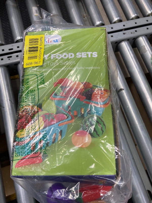 Photo 1 of 100 PCS Cutting Play Food Toy for Kids Kitchen, Pretend Food Toys for Toddlers, Play Kitchen Toys Accessories with 2 Baskets, Fake Food/Fruit/Vegetable, Birthday Gifts for 3 4 5 Years old Boys Girls  ***(OPEN BOX, BOX RIPPED/TORN)***