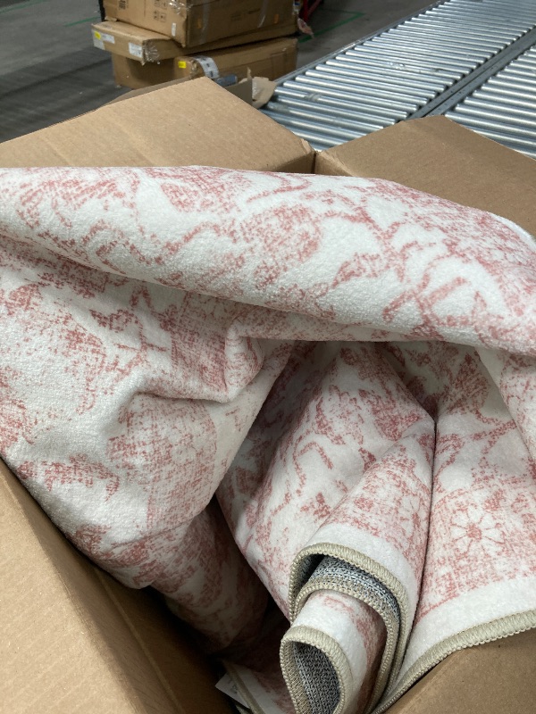 Photo 1 of ** for reference** Pink Area Rug for Living Room Soft Washable Faux Wool Neutral Boho Floral Big Nursery Bed Bedroom Livingroom Carpet Size Extra Large Area Rugs 8x10